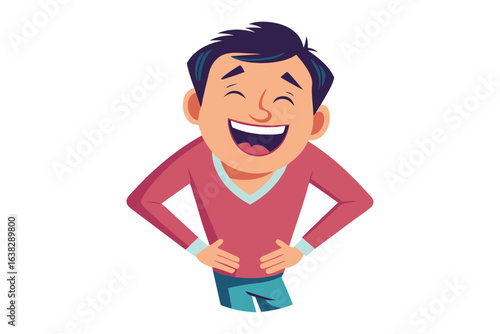 Joyful Laughter: A jovial individual, radiating infectious mirth, is captured in a moment of pure, unadulterated amusement.