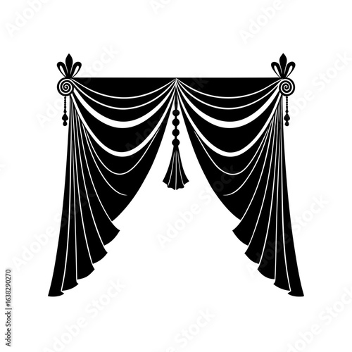 Elegant window drapes art