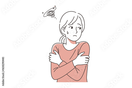 Overwhelmed: A person experiencing anxiety with thoughts of a spaceship 