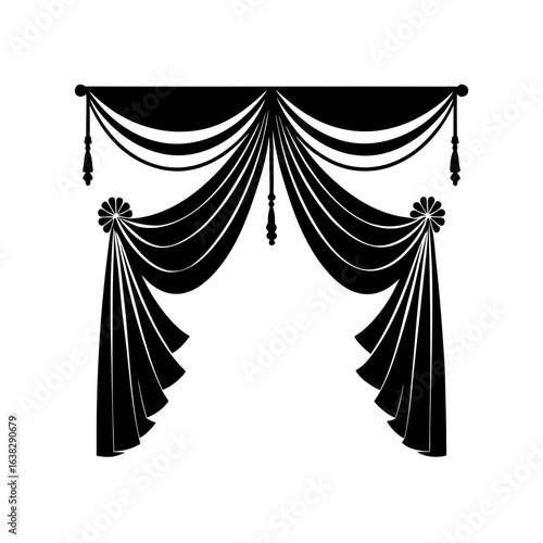 Elegant window draperies art