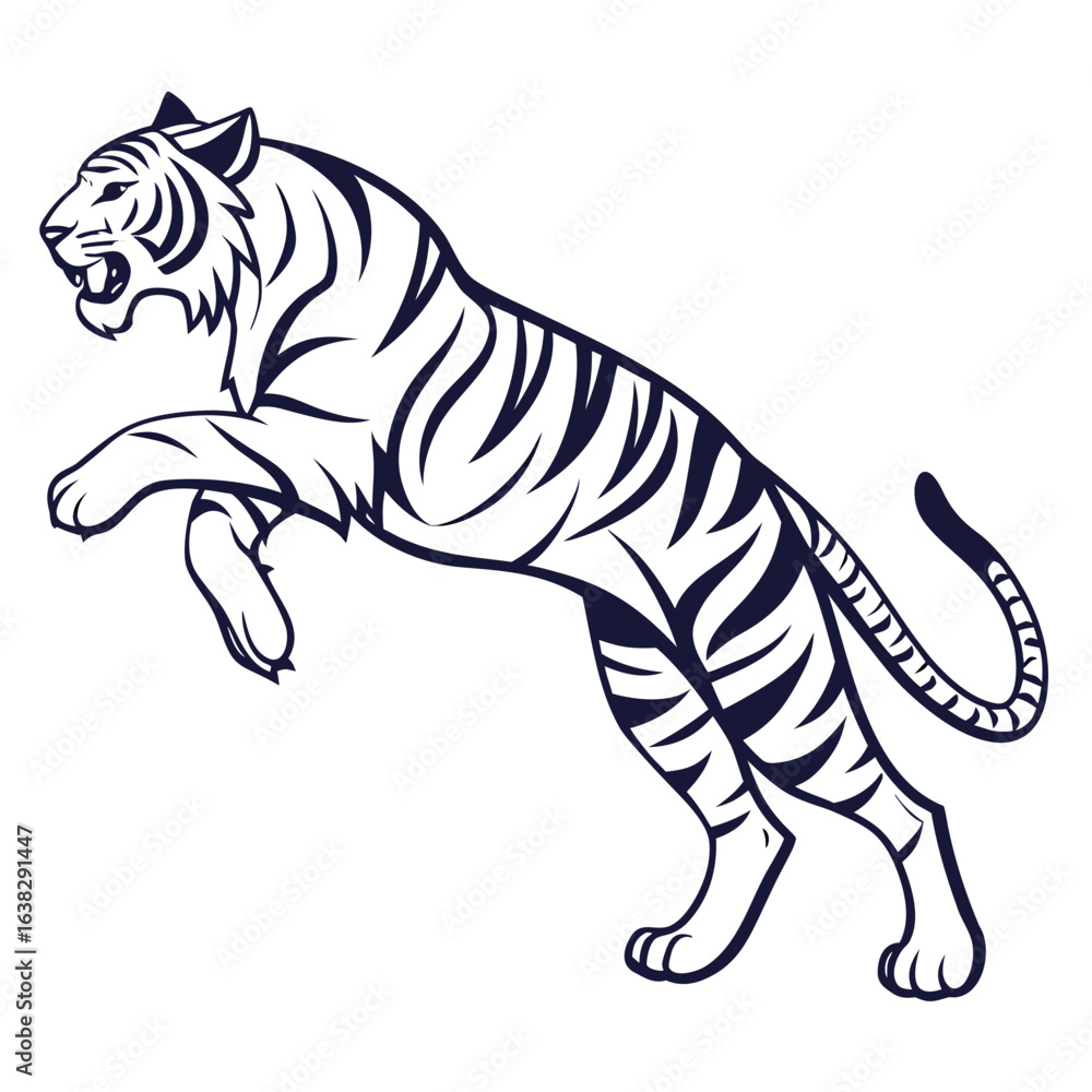 Fototapeta premium tiger on white background