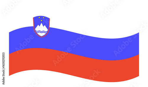 Waving flag of Slovenia isolated.