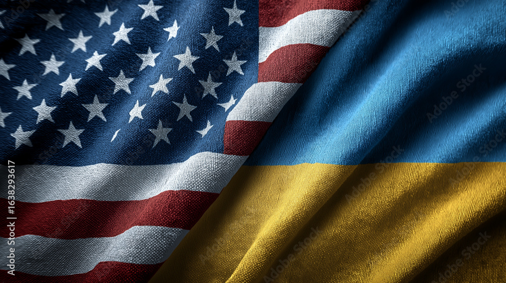 Fototapeta premium Unity in diversity exploring us-ukraine relations through flags national symbolism and cultural context