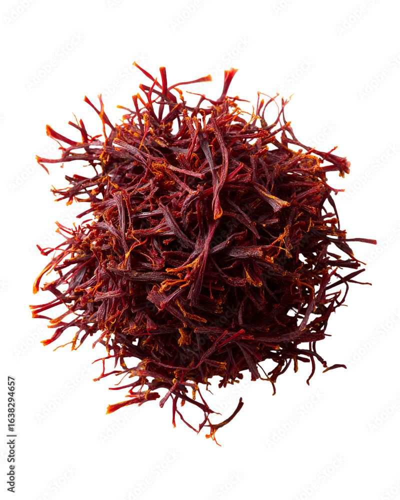 Naklejka premium Saffron spice threads red gold culinary herb