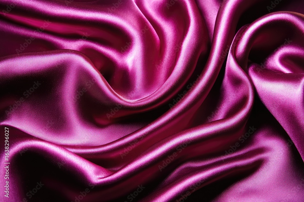 Fototapeta premium Deep magenta silk drapes in flowing folds