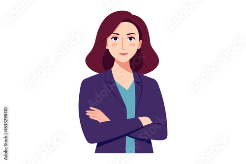 Confident Professional: A portrait of a stylish businesswoman, radiating confidence and a determined demeanor, a testament to professional success and sharp aesthetic.