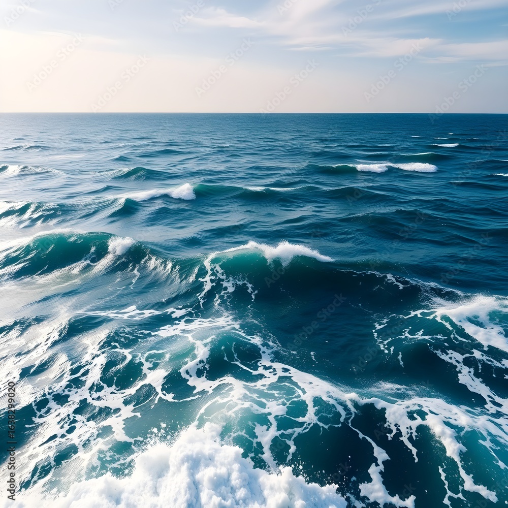 Fototapeta premium 짙은 색깔의 바닷물이 파도치고 있다 클로즈업 벡터Dark-colored sea water is surfing. Close-up vector