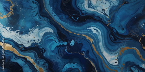Beautiful abstract blue and white marble luxurious wall grunge background. Blue marble stone wall texture.