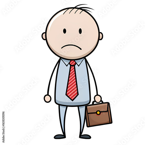 Sad Businessman Cartoon Illustration