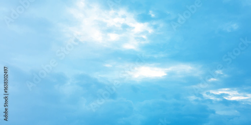 sunny sky blue light watercolor background. Aquarelle painting brush effect card paper textured canvas cloudy smoke space for text, entertaining card, template. aquamarine color graphics illustration