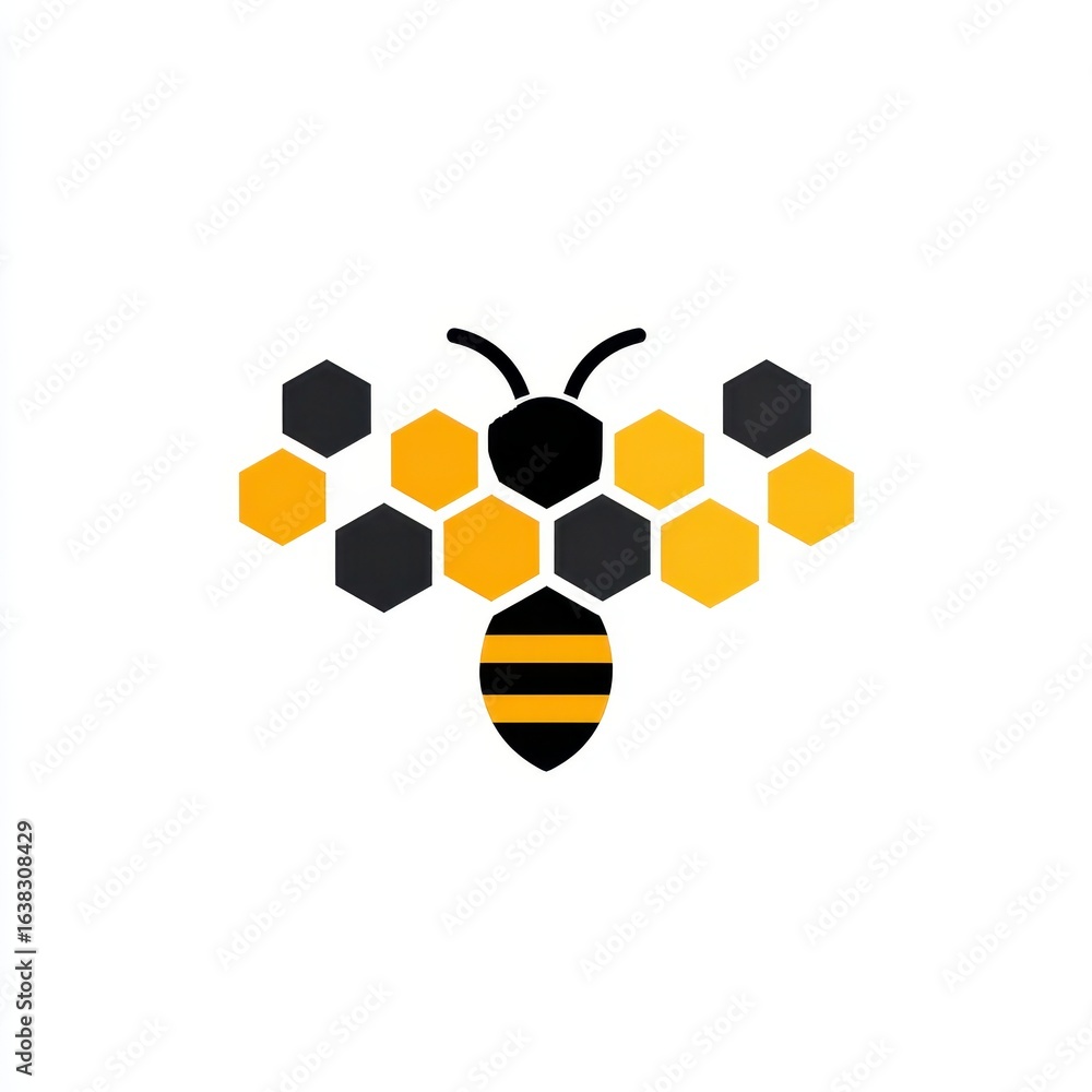 Fototapeta premium Abstract Bee Honeycomb Logo Design