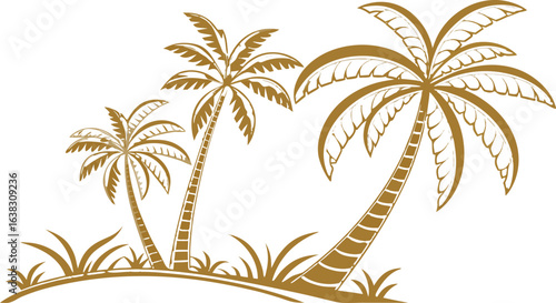 Tropical coconut palm trees 