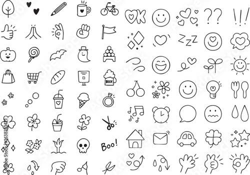 Set of handdrawn doodle icons isolated vector illustration