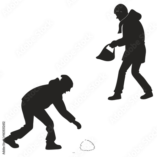 People Playing with Snow