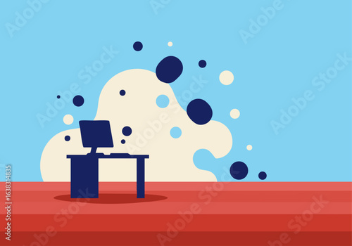 Work Life Imbalance Concept Abstract Stress Chaos Office Desk