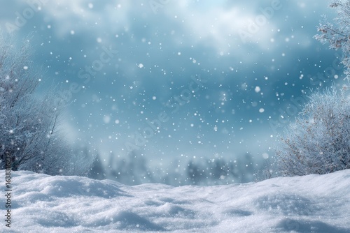 Wallpaper Mural Enchanting winter forest scene with falling snow and frosted trees creating a magical atmosphere Torontodigital.ca