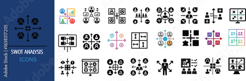 SWOT Analysis and Business Strategy Icon Set