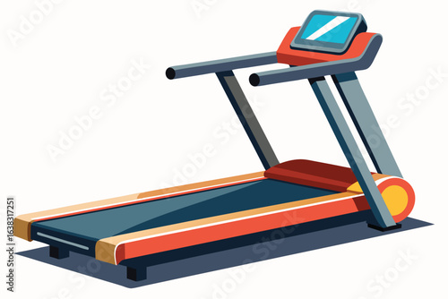 Treadmill Illustration Endurance Fitness Equipment Depicting Cardio Training and Exercise for Health Goals and Indoor Workouts Simple Design