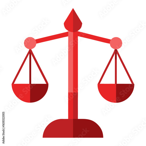 Red stylized scales of justice icon