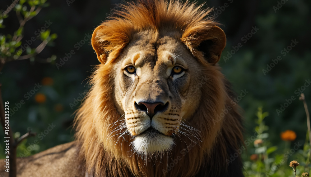 Male Lion Head and Shoulders Portrait Male Lion Head and Shoulders Portrait