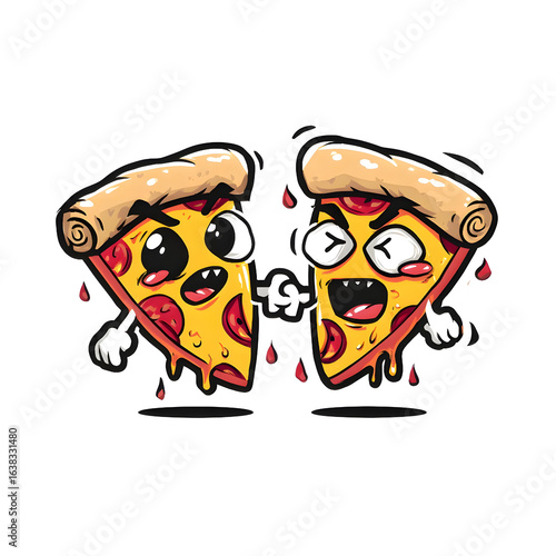 Pizza slice characters or mascot