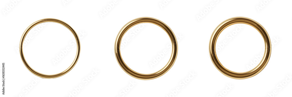 Golden Rings on Black Background Three Rings of Gold Simple Graphic Element Golden Rings on Black Background Three Rings of Gold Simple Graphic Element