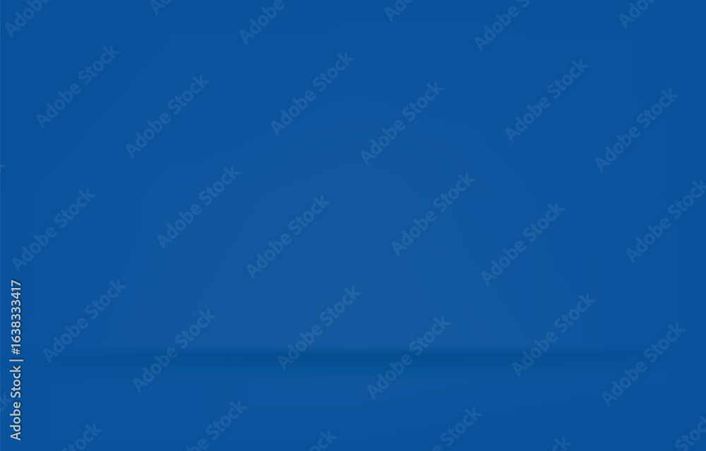 Obraz premium Plain solid blue background featuring a soft shadow at the base, perfect for modern, minimal, and versatile visual applications such as presentations, posters, and product mockups.