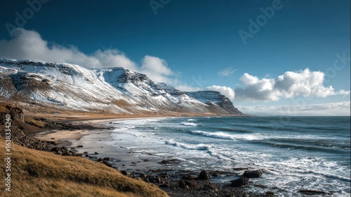 Wallpaper Mural beautiful seaside in iceland no logos no brands ar 169 Torontodigital.ca