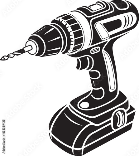 electric drill isolated on white