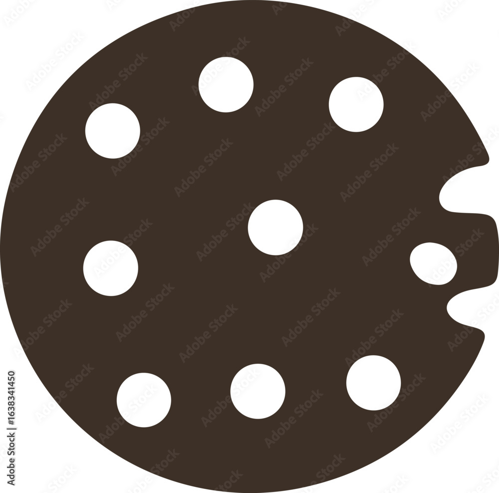 Fototapeta premium Silhouette Style Vector Biscuit Logo Design Icon – Minimal Cookie Symbol for Bakery, Café, Dessert Branding, Monochrome Snack Illustration, Simple Food Graphic for Print
