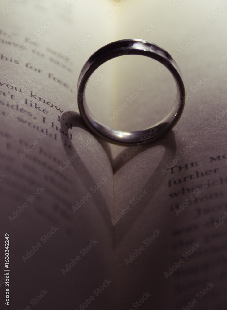 Fototapeta premium wedding rings on a book