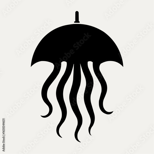 A colorful vector illustration of an umbrella providing protection from the rain, symbolizing the autumn season