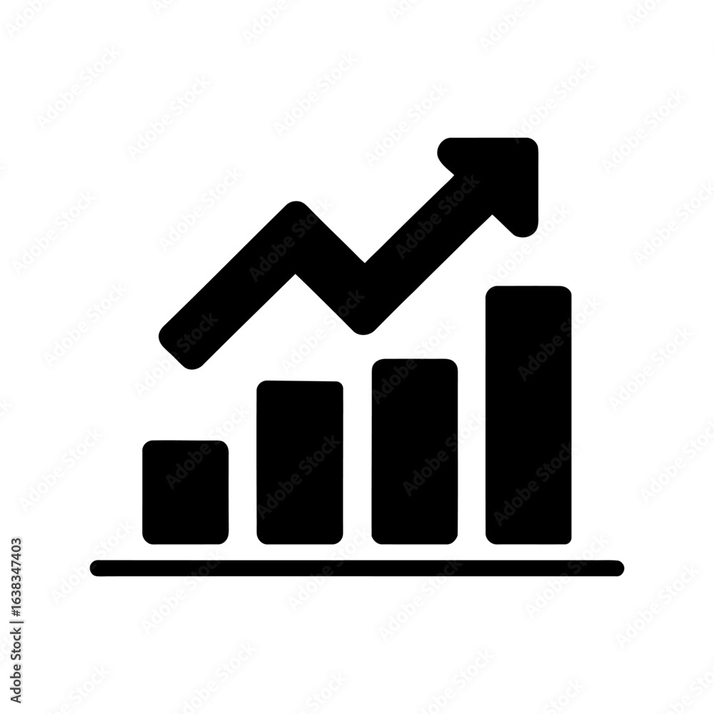 Growth chart icon, vector illustration flat design style. EPS10 Growth chart icon, vector illustration flat design style. EPS10