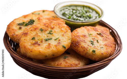 Aloo Tikki isolated on white background, png