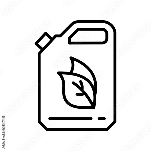 Biofuel Icon Vector Illustration Line Version