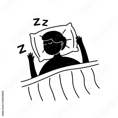 Relaxing sleep dreaming concept monochrome art