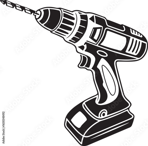 vector illustration of electric drill