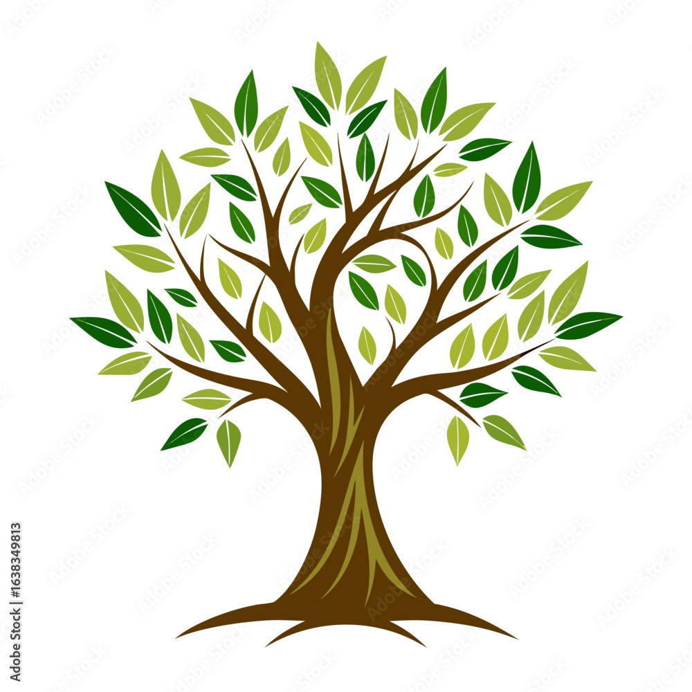Fototapeta premium vector tree with green leaves