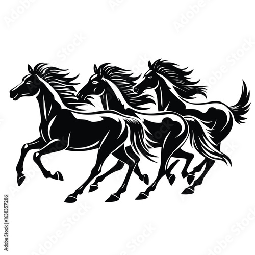 silhouette of a horse illustration vector