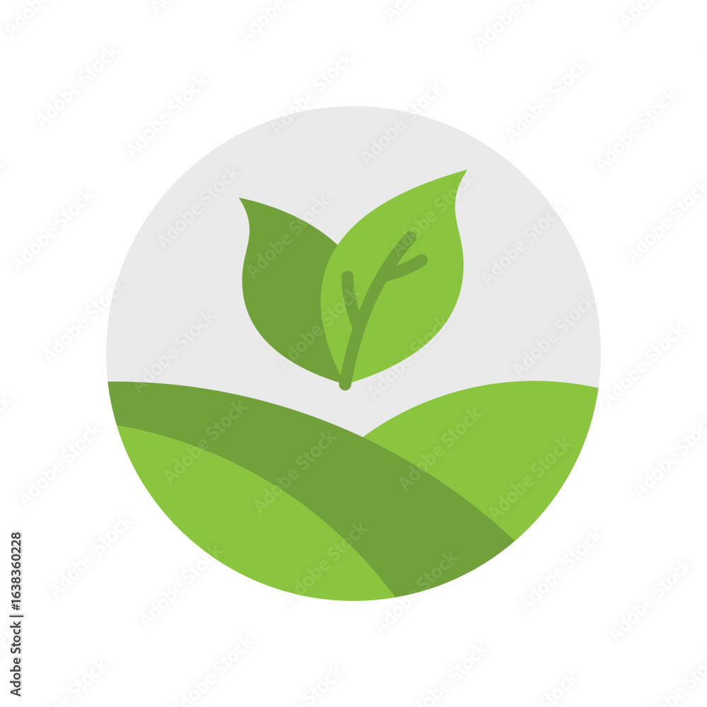 Green Agriculture Icon Vector Illustration Flat Version Green Agriculture Icon Vector Illustration Flat Version