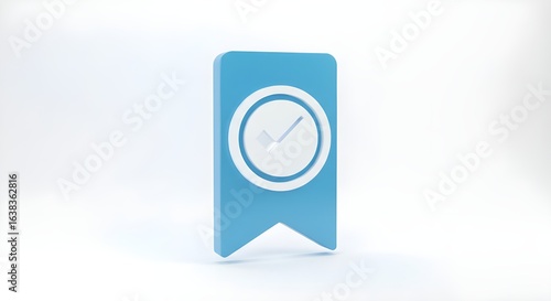 Free Download Blue bookmark with clock icon on white background - GFXLoad