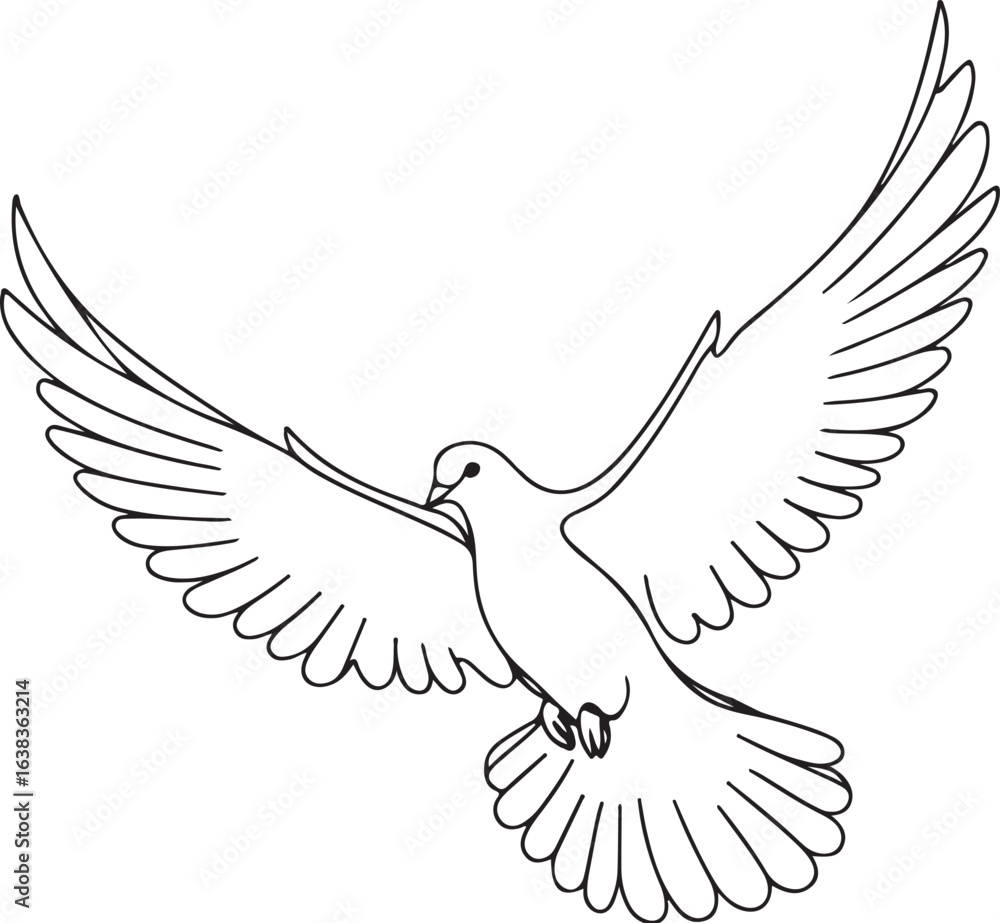 Obraz premium One continuous line drawing of dove