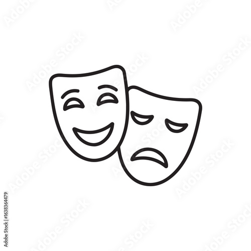 Comedy and tragedy masks icon