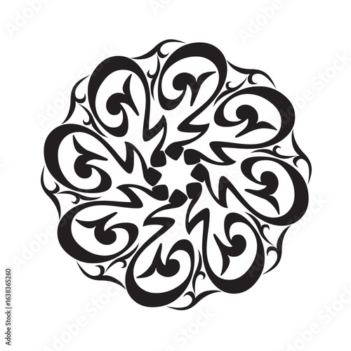 Vector of arabic calligraphy name of Prophet - Salawat supplication phrase translated as God bless Muhammad
