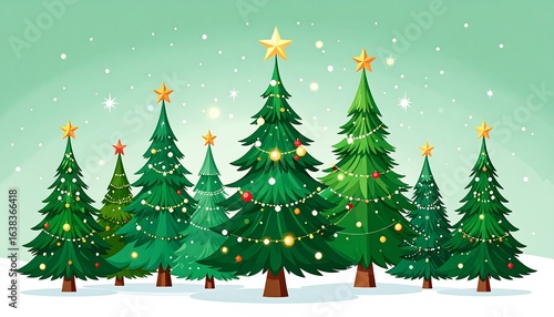 Christmas trees in a snowy landscape (1)