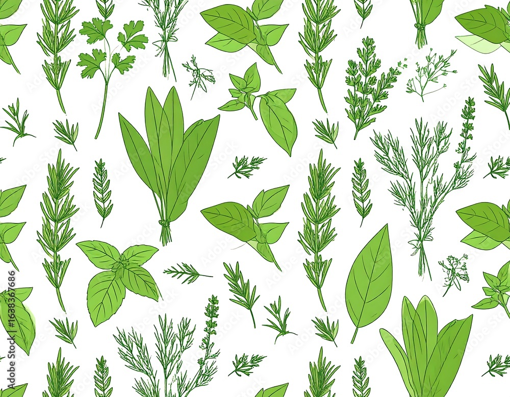 Fresh herbs pattern