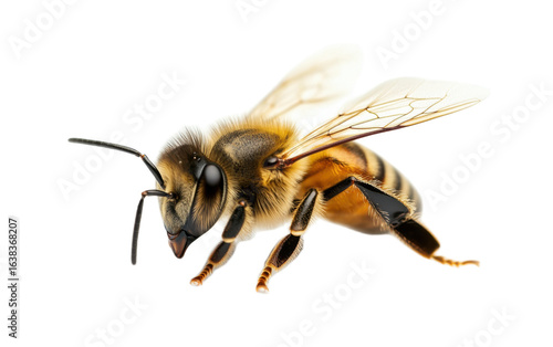 Bee isolated on white background, png