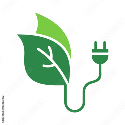 Biomass Energy Icon Vector Illustration Green Version