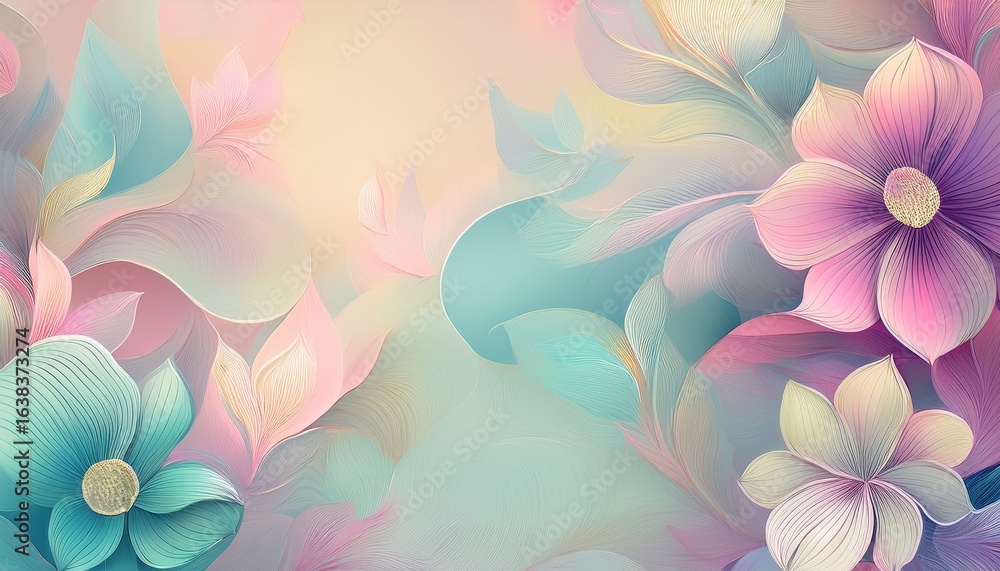 soft pastel floral background with gentle patterns