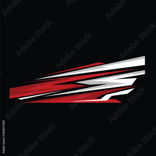Vector design of decal livery for racing car body wrap. Car modification decal